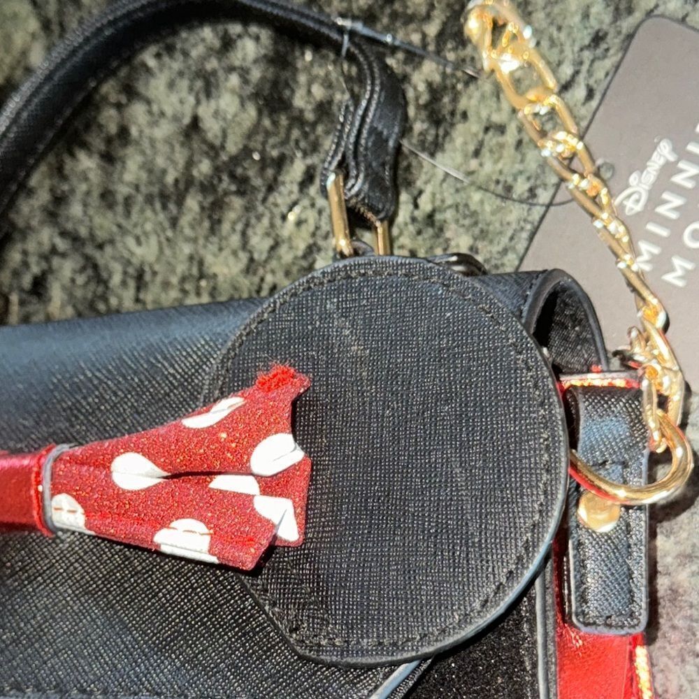 Disney Bioworld black Bag with Red Polka Dot minnie mouse Bow - Picture 6 of 9